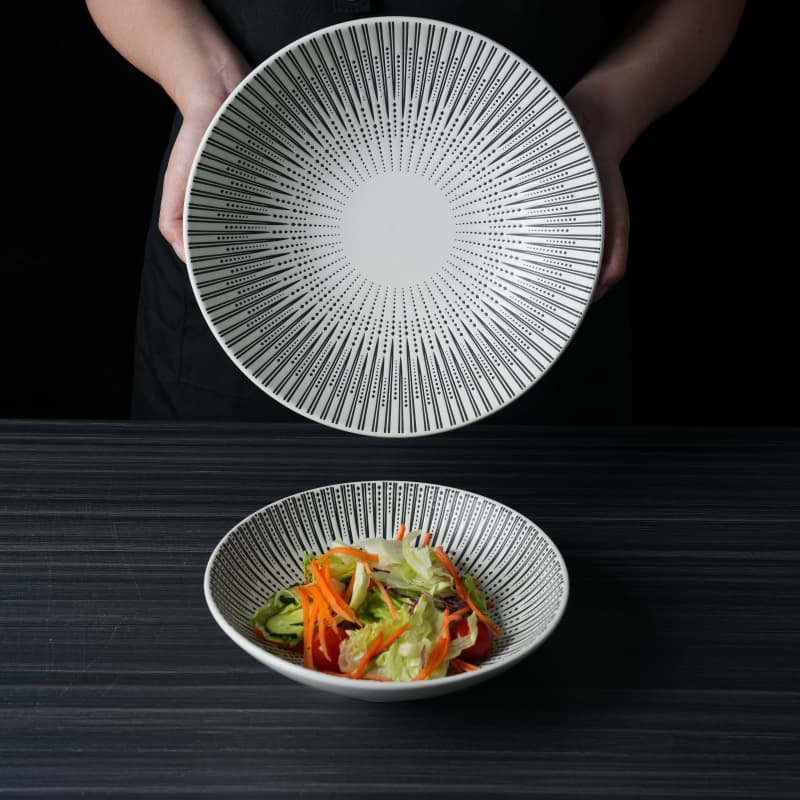 万丈光芒黑白餐盘