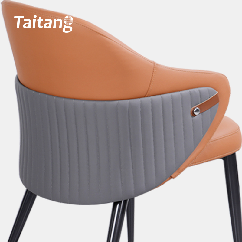 意式休闲皮质轻奢靠背餐椅