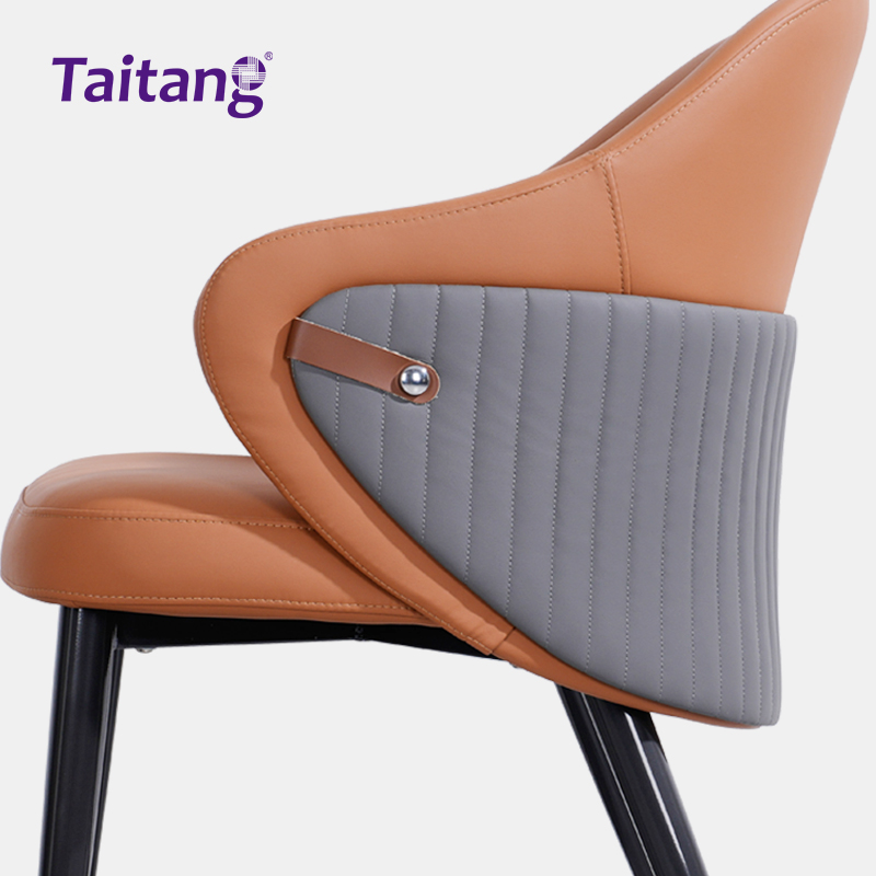 意式休闲皮质轻奢靠背餐椅