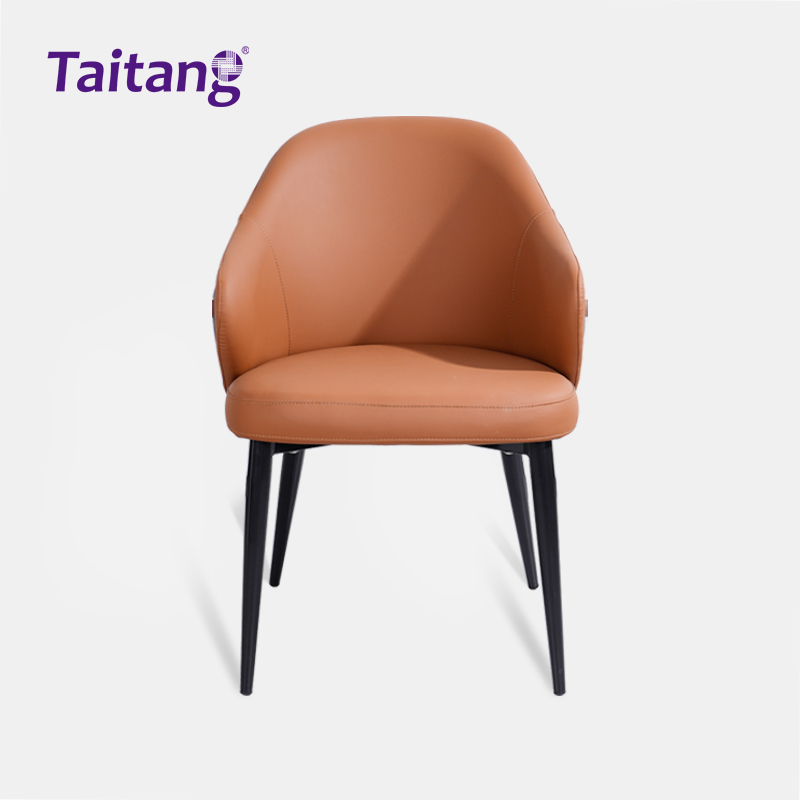 意式休闲皮质轻奢靠背餐椅