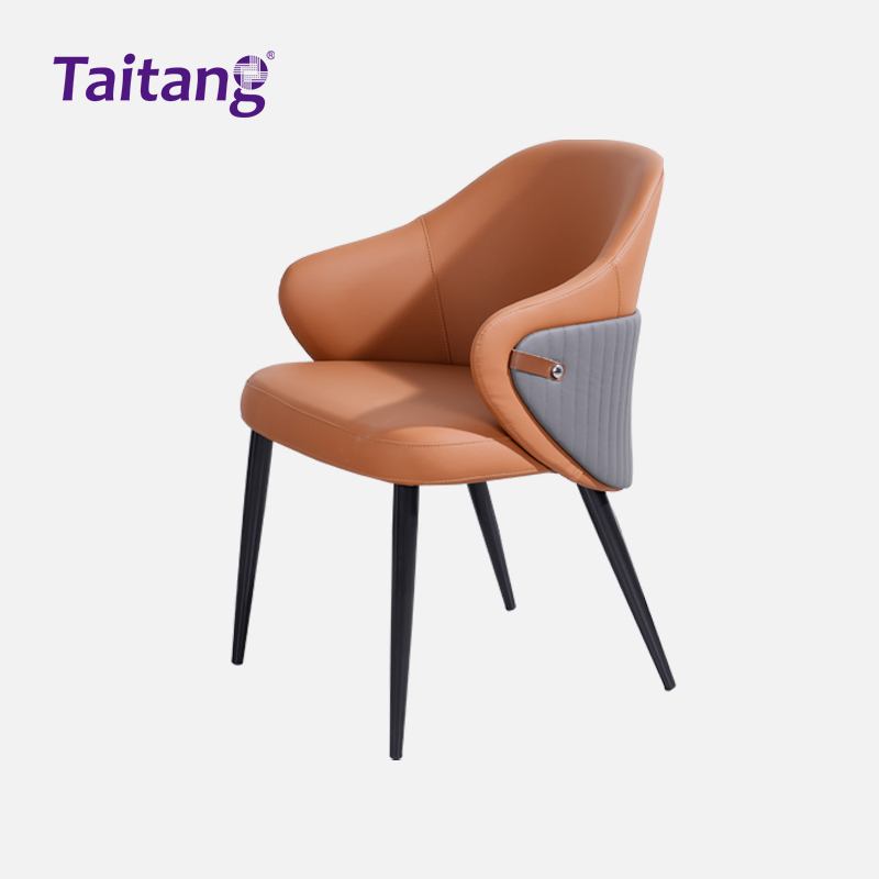 意式休闲皮质轻奢靠背餐椅