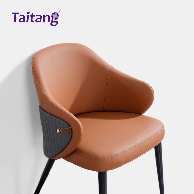 意式休闲皮质轻奢靠背餐椅