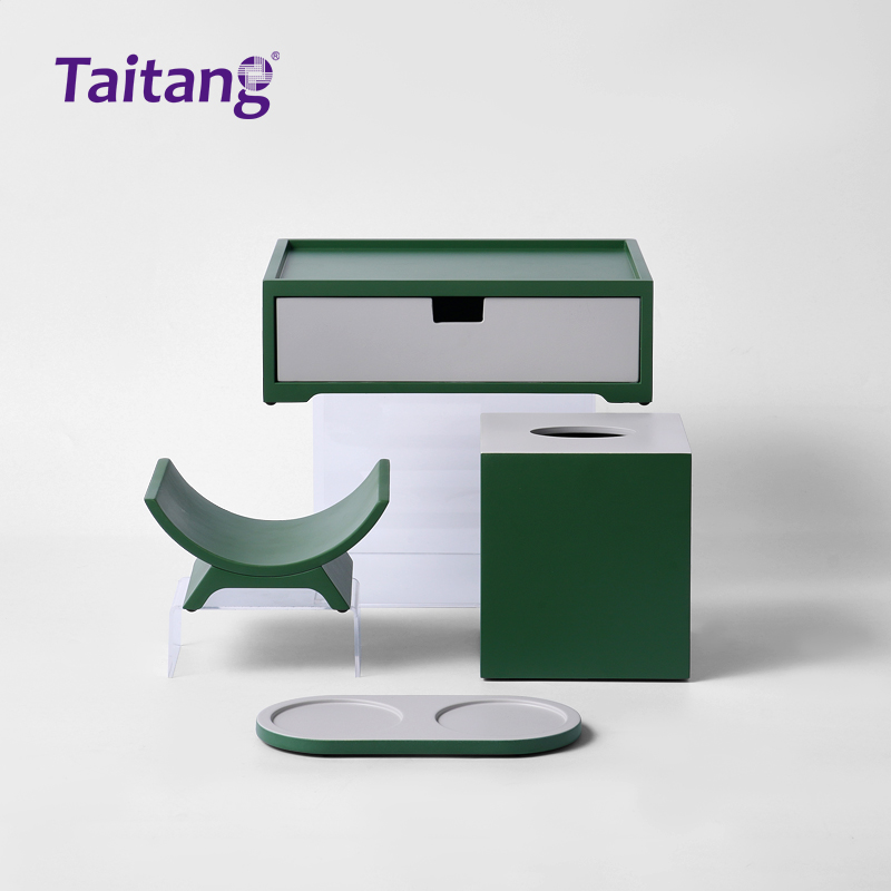 森屿日光  墨绿色耐热树脂客杂摆件套装